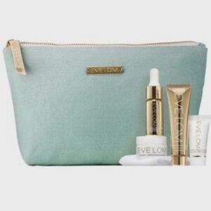 Eve Lom Mint Cosmetic Pouch with 5 Skincare Items